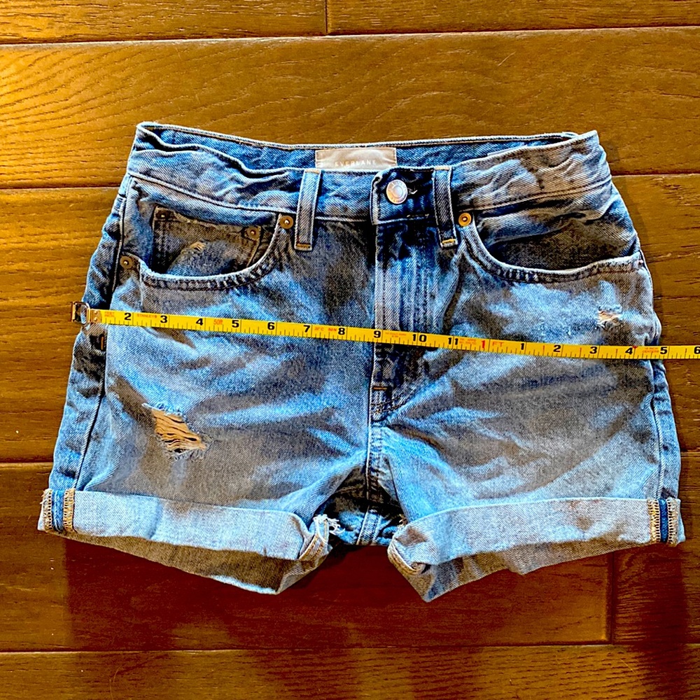 Everlane “The Denim” slightly distressed shorts